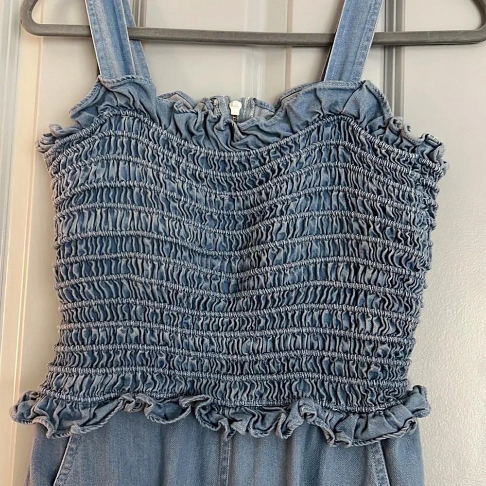 Sea Denim Smocked Jumpsuit - Picture 2 of 4